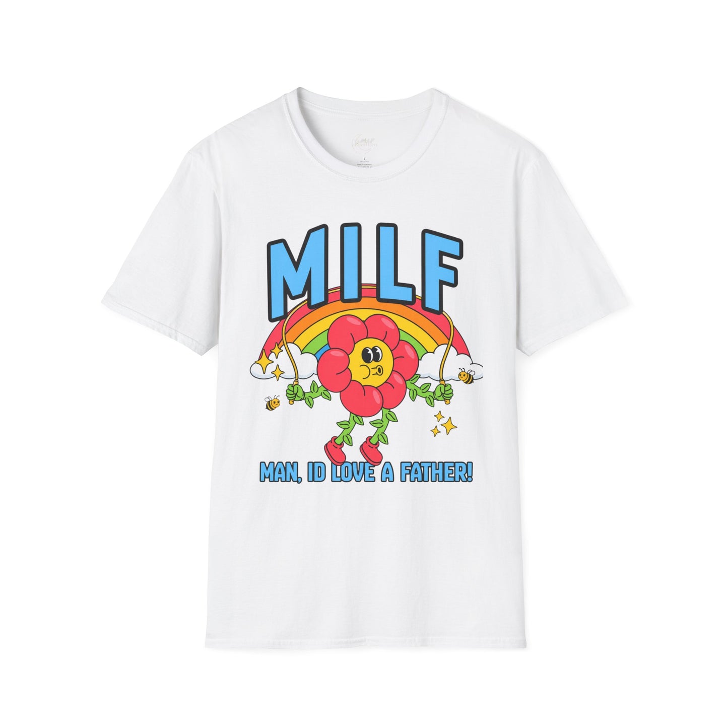 T-Shirt — Retro Rainbow 'MILF' Floral Graphic Tee