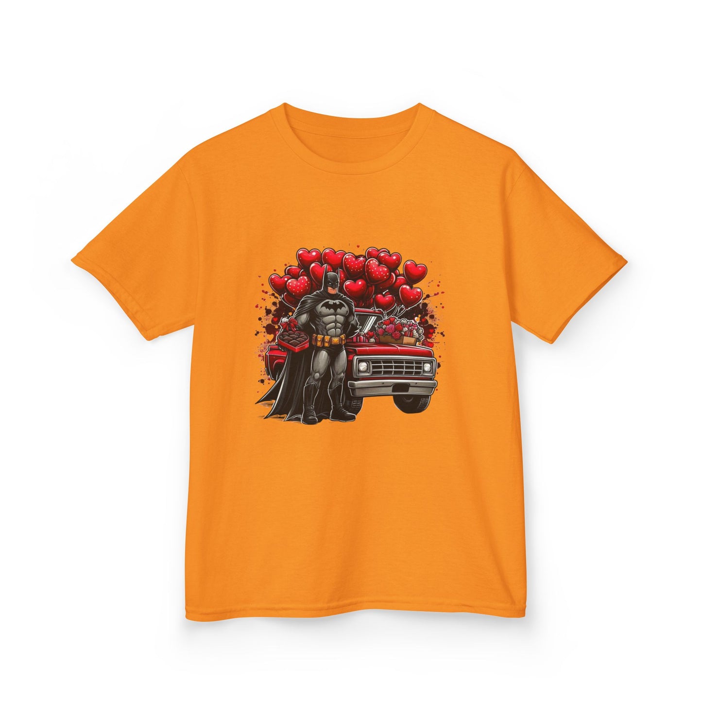 Kids Vader Valentine T‑Shirt — Darth Vader with Hearts and Vintage Car