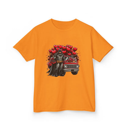 Kids Vader Valentine T‑Shirt — Darth Vader with Hearts and Vintage Car