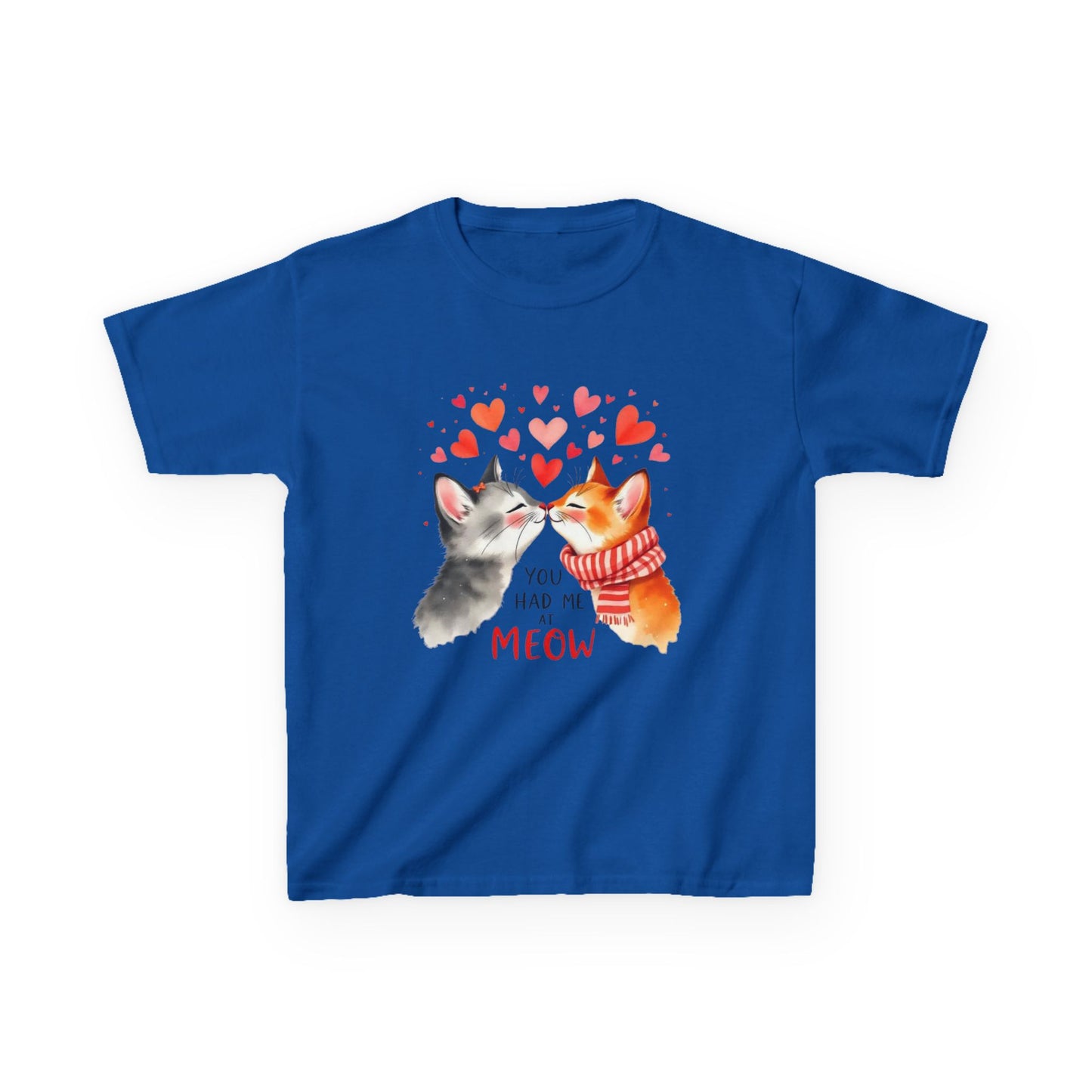 Kids Tee — Cute Cats 'You Had Me at Meow' Valentine Shirt
