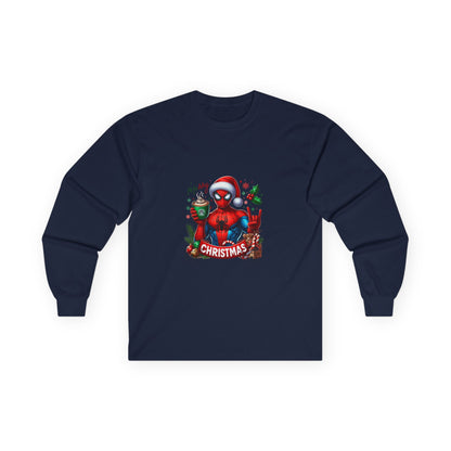 Christmas and Coffee with Spidey- Unisex Ultra Cotton Long Sleeve Tee