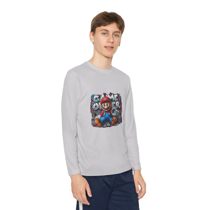 "Game Over" Graphic Youth Long Sleeve Gamer Character Tee
