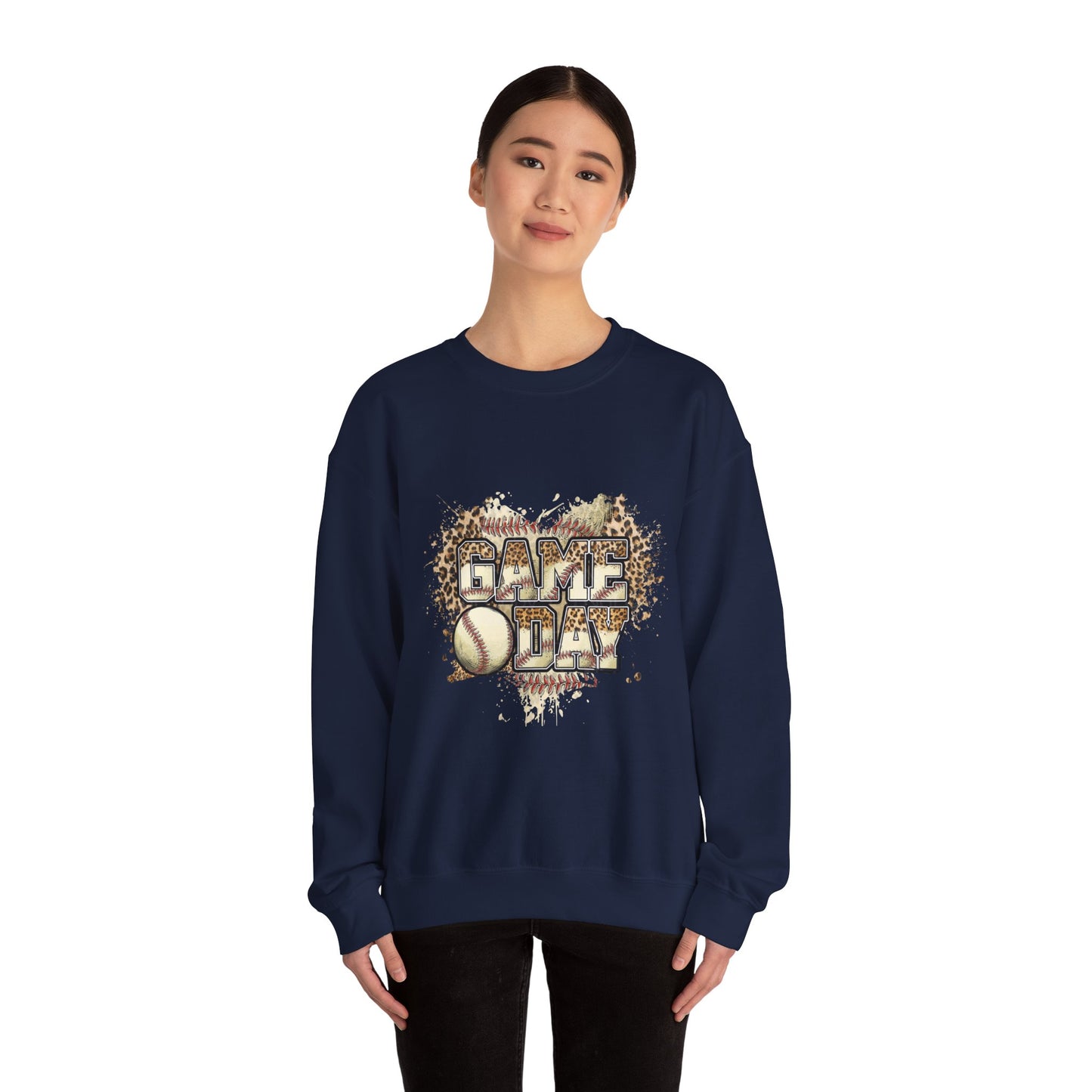 Softball 'Game Day' Crewneck Sweatshirt — Distressed Baseball Design