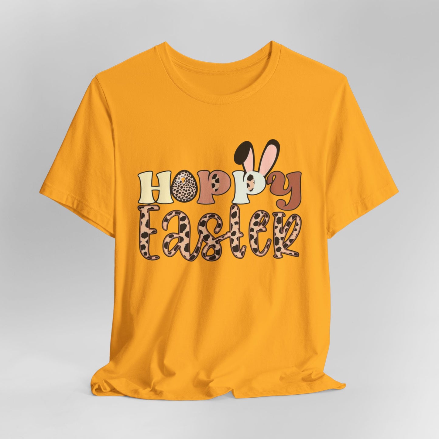 Happy Easter Leopard Print Tee — Cute Bunny Egg Holiday T-Shirt