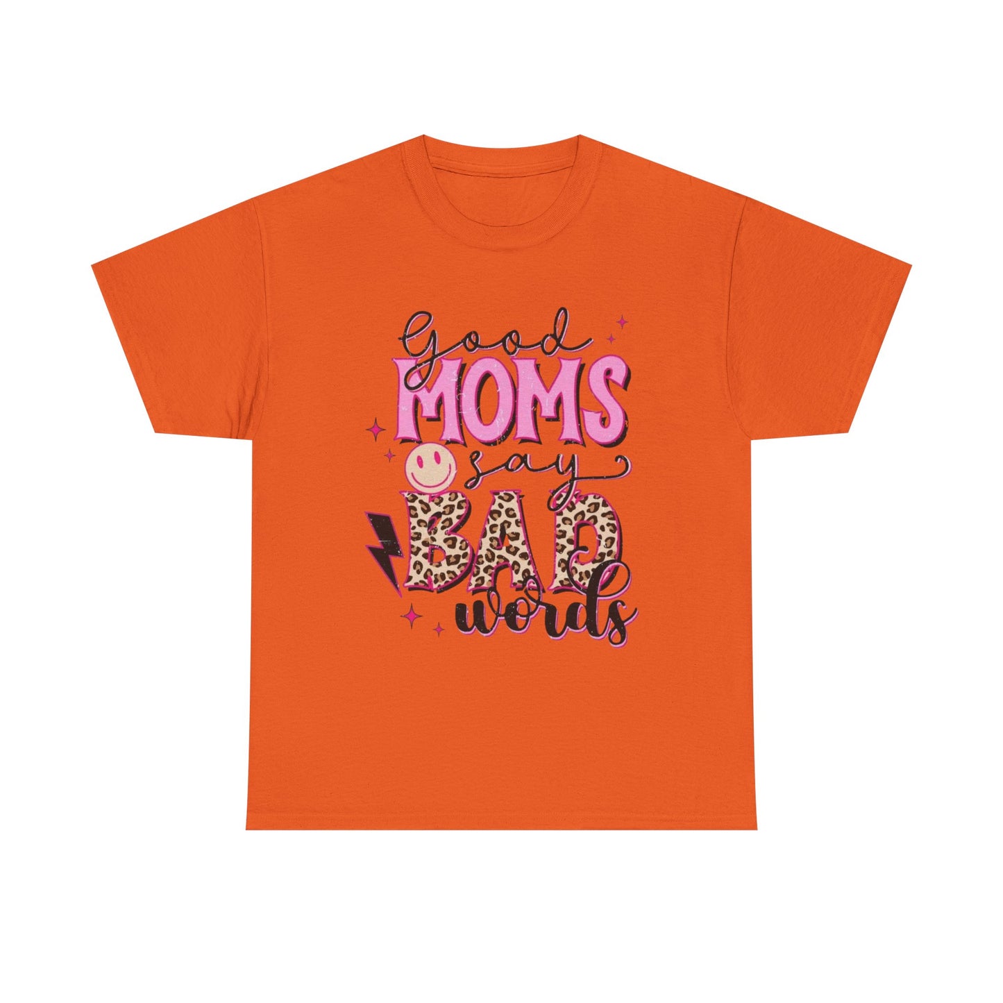 T-Shirt — "Good Moms Say Bad Words" Pink Leopard Graphic Mother's Day Tee
