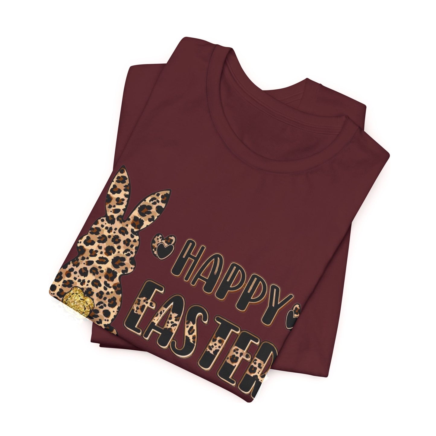 Leopard Print 'Happy Easter' Bunny Tee