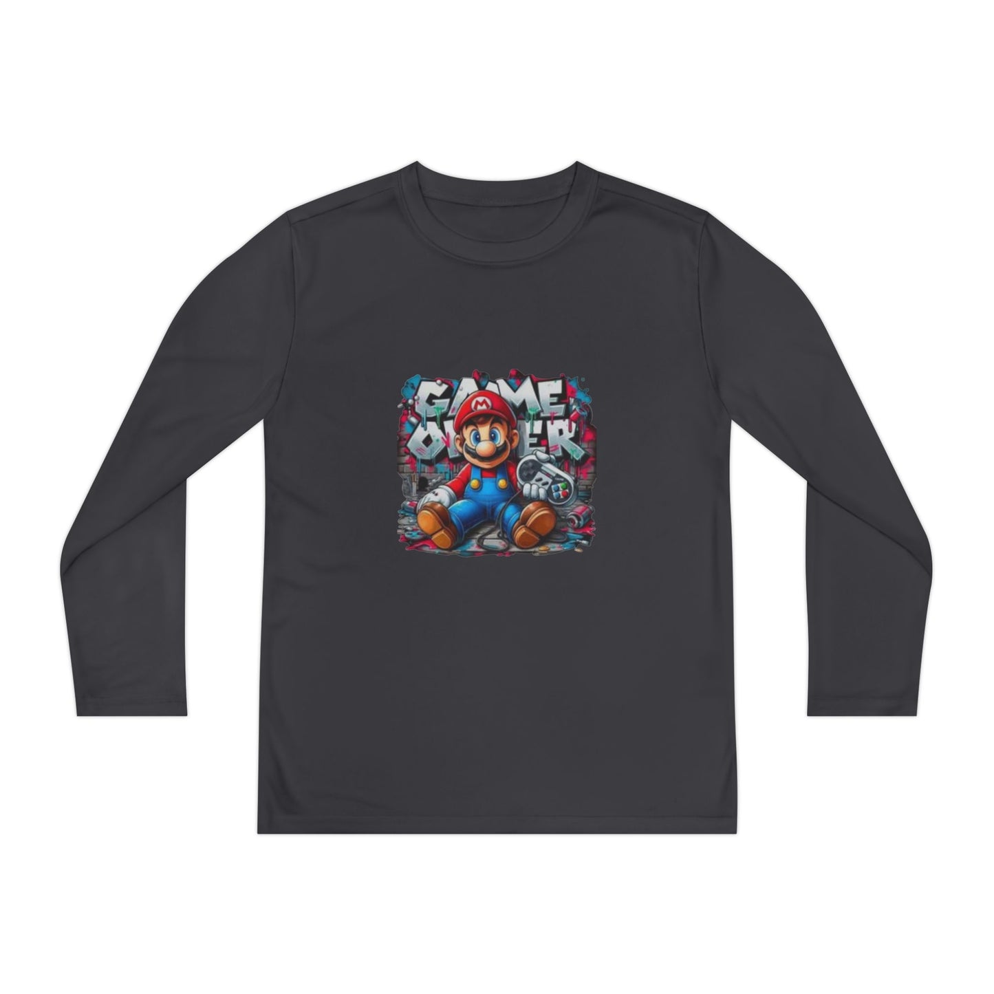 "Game Over" Graphic Youth Long Sleeve Gamer Character Tee