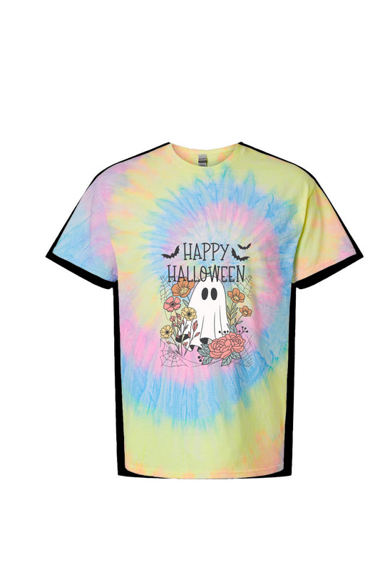 Happy Halloween- Multi-Color Spiral Tie-Dyed T-Shirt