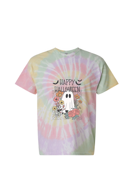 Happy Halloween- Multi-Color Spiral Tie-Dyed T-Shirt
