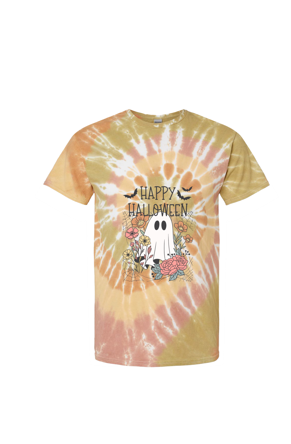 Happy Halloween- Multi-Color Spiral Tie-Dyed T-Shirt