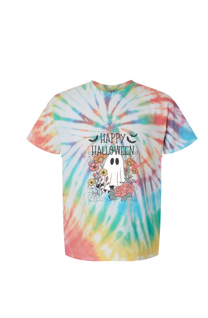Happy Halloween- Multi-Color Spiral Tie-Dyed T-Shirt