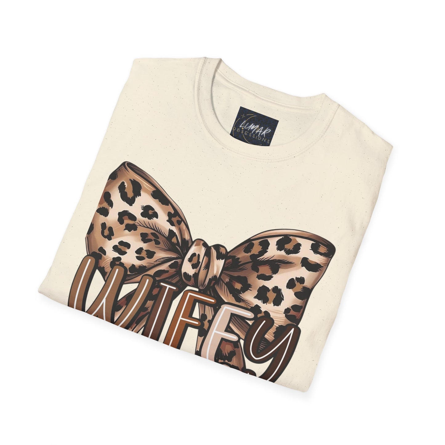Wifey Leopard Bow T-Shirt — 'WIFEY' Leopard Print Bow Tee