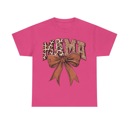 Leopard Mama & Bow- Unisex Heavy Cotton Tee