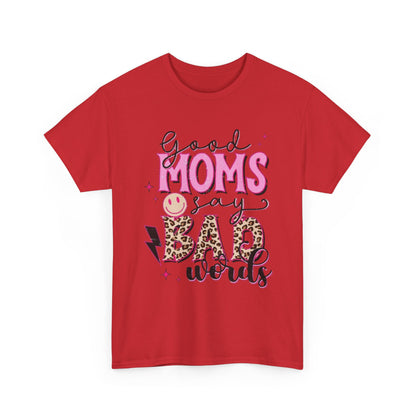 T-Shirt — "Good Moms Say Bad Words" Pink Leopard Graphic Mother's Day Tee