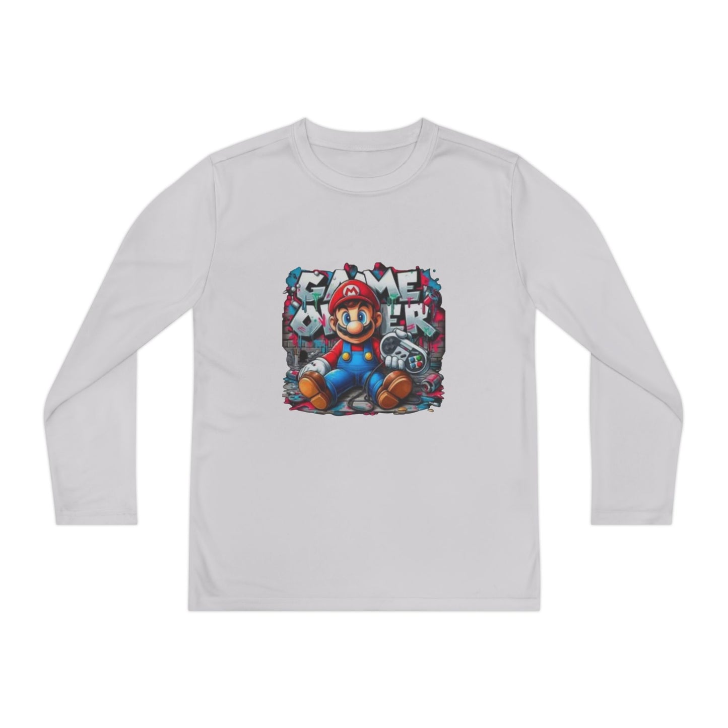 "Game Over" Graphic Youth Long Sleeve Gamer Character Tee