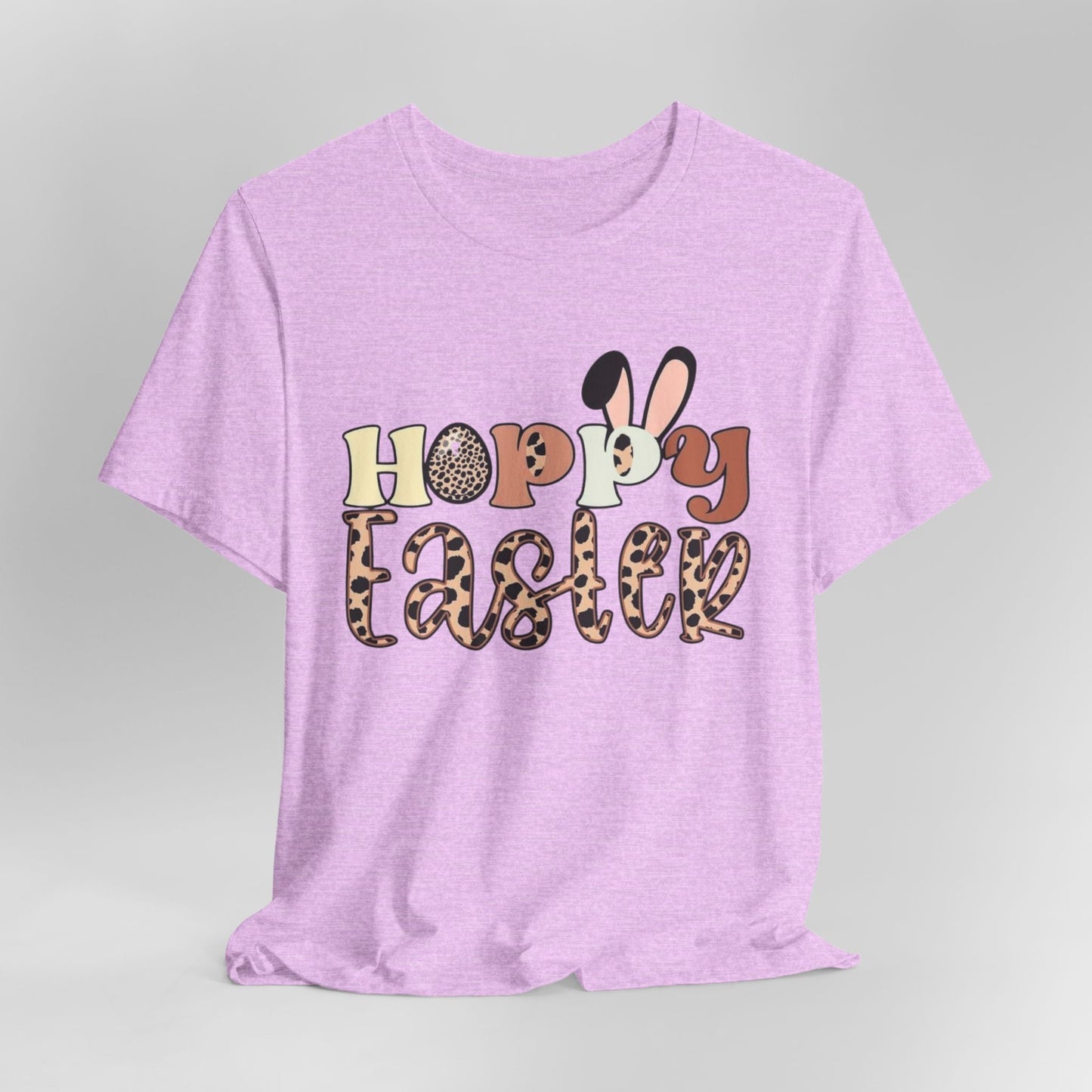Happy Easter Leopard Print Tee — Cute Bunny Egg Holiday T-Shirt