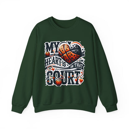 Basketball 'My ❤️Is On That Court' Crewneck Sweatshirt