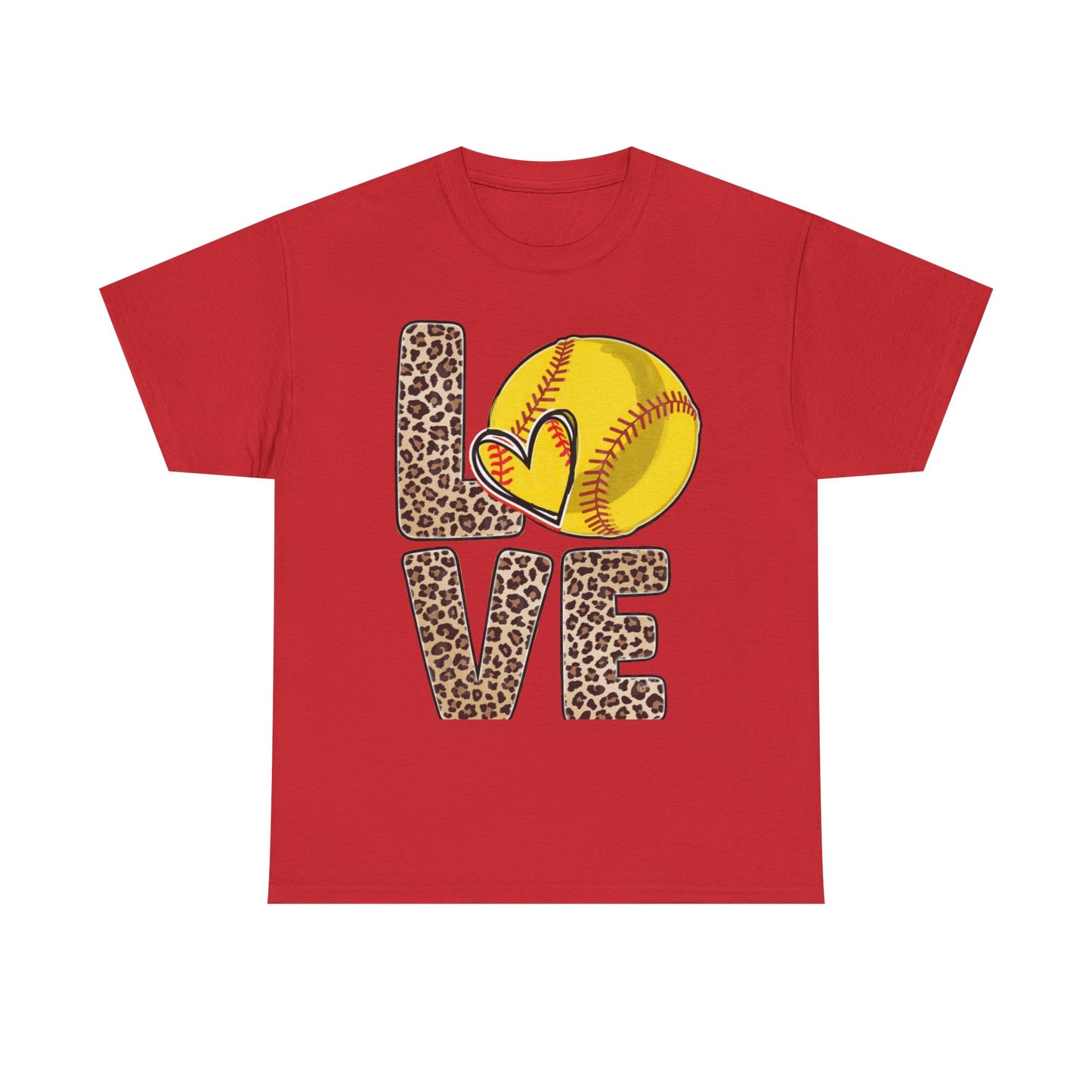 Softball Love Leopard Print T-Shirt