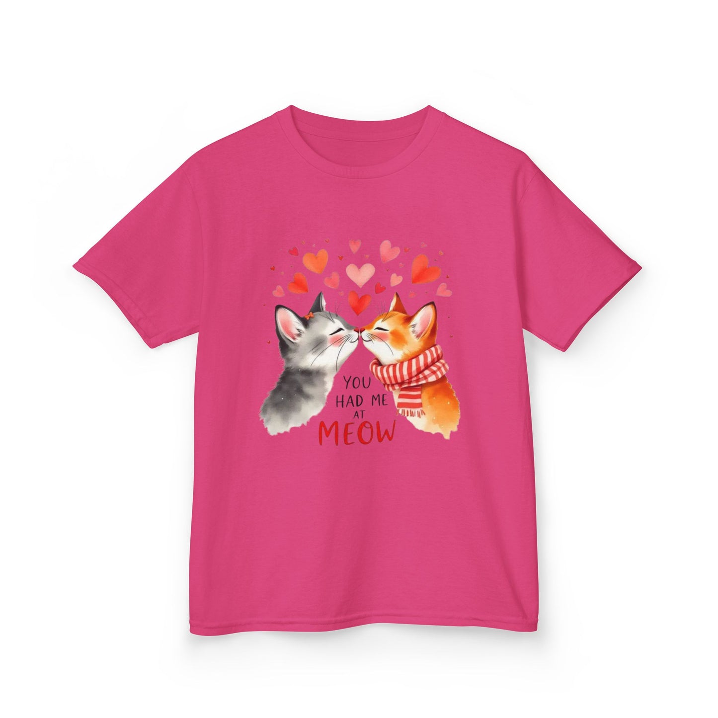 Kids Tee — Cute Cats 'You Had Me at Meow' Valentine Shirt