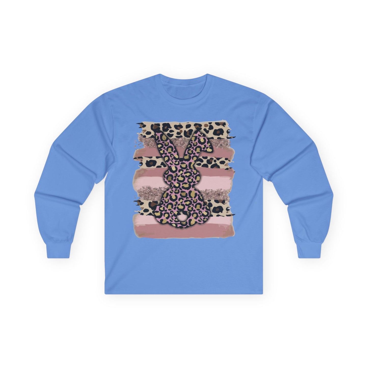 Leopard Bunny Long Sleeve Tee — Pink Stripes & Animal Print