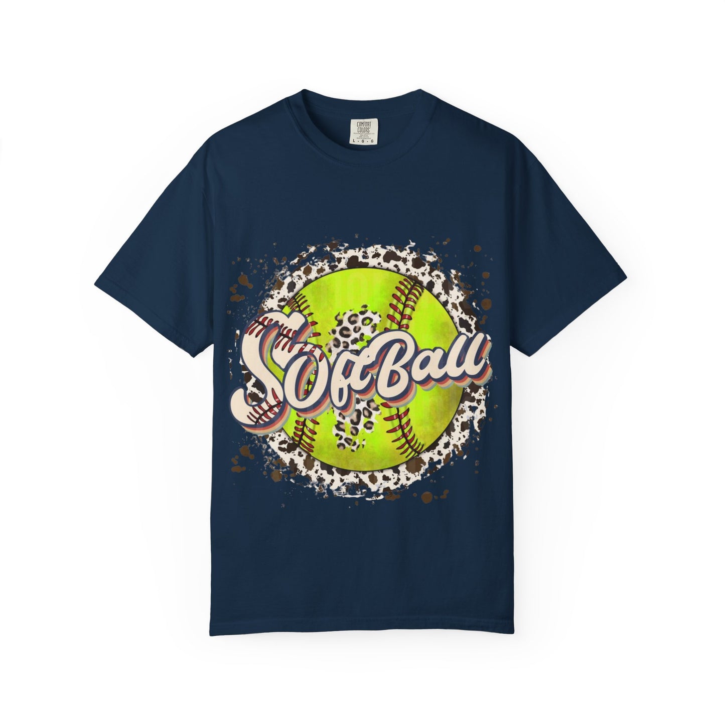 Softball Vintage Graphic T-Shirt — Neon Softball Logo Tee