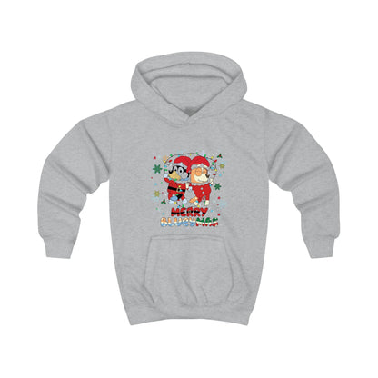 Kids Hoodie - Merry Christmas Cartoon Santa Penguins Holiday Sweatshirt