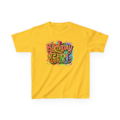 Birthday Girl Kids T‑Shirt — Colorful Confetti Party Tee