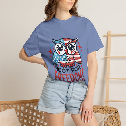 Patriotic 'Hoot for Freedom' Owl T-Shirt