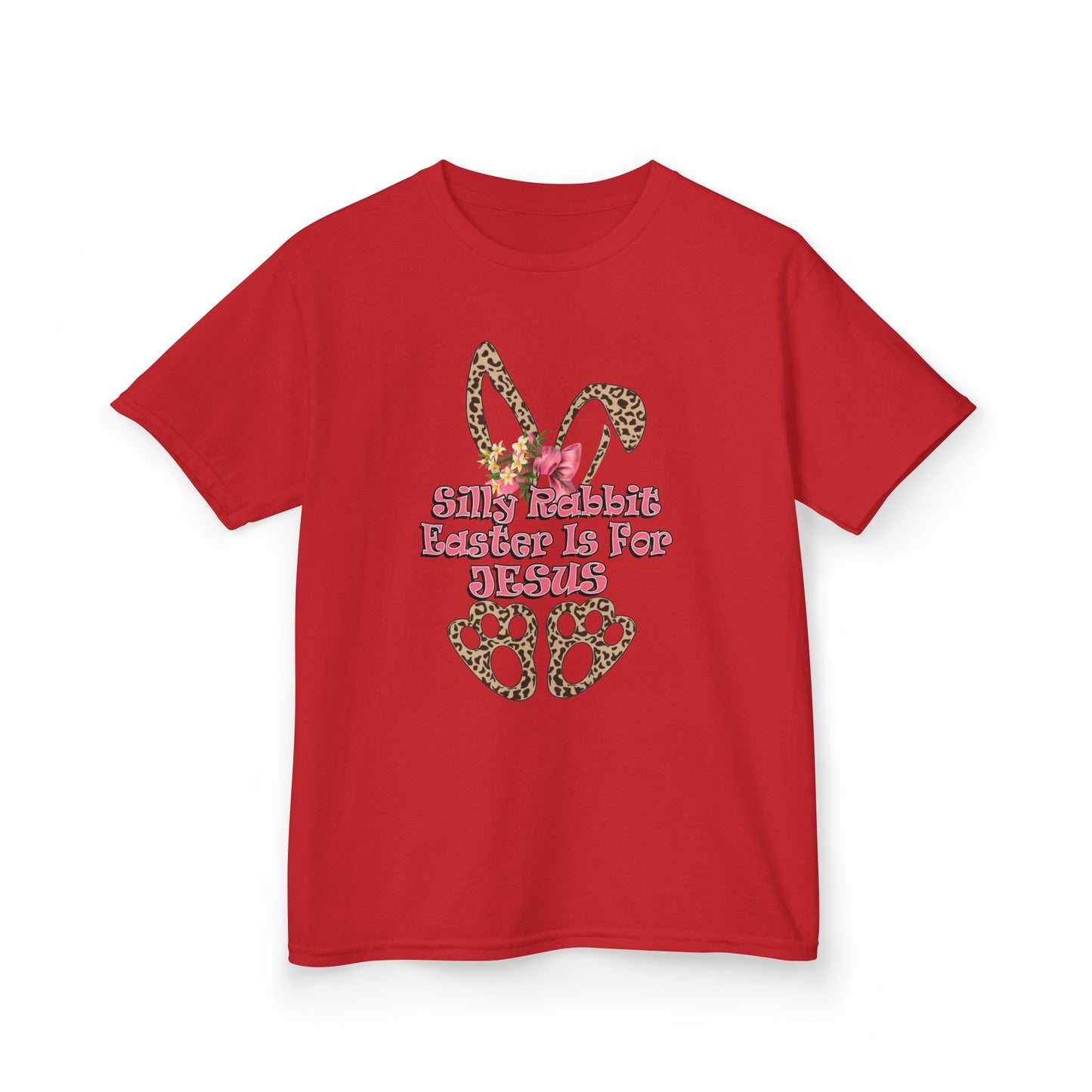 Kids Tee — Leopard Bunny Ears & 'This Little Bunny Is For Jesus' Easter Shirt