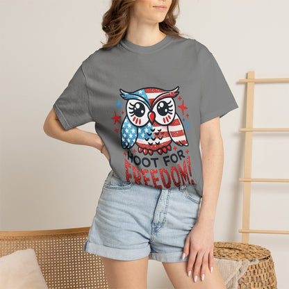 Patriotic 'Hoot for Freedom' Owl T-Shirt