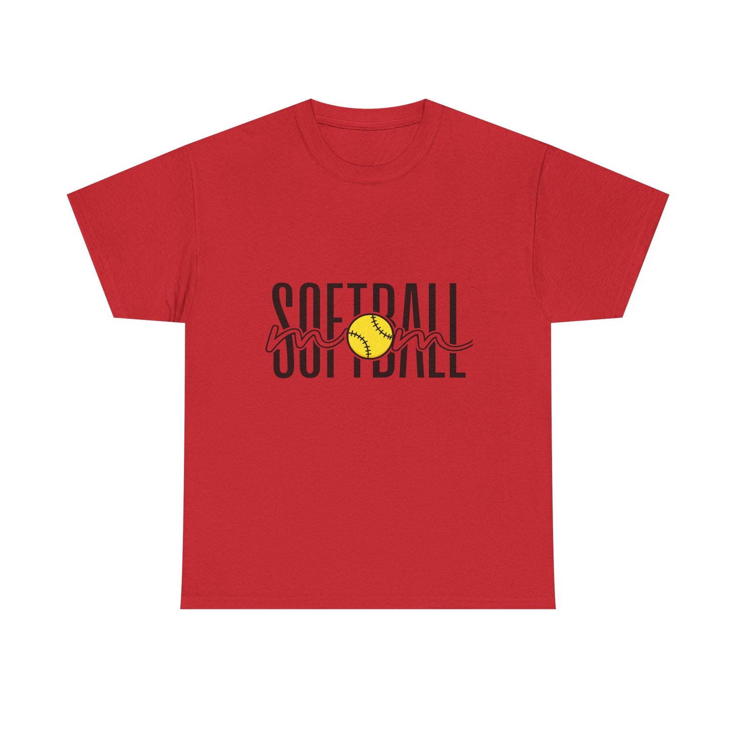 Softball Mom/Player Tee — Retro Script Softball Graphic T-Shirt