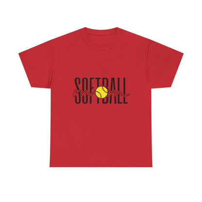 Softball Mom/Player Tee — Retro Script Softball Graphic T-Shirt