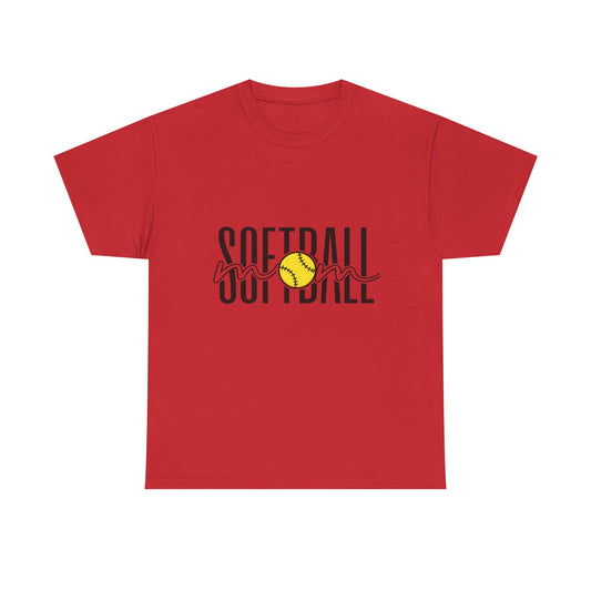 Softball Mom/Player Tee — Retro Script Softball Graphic T-Shirt