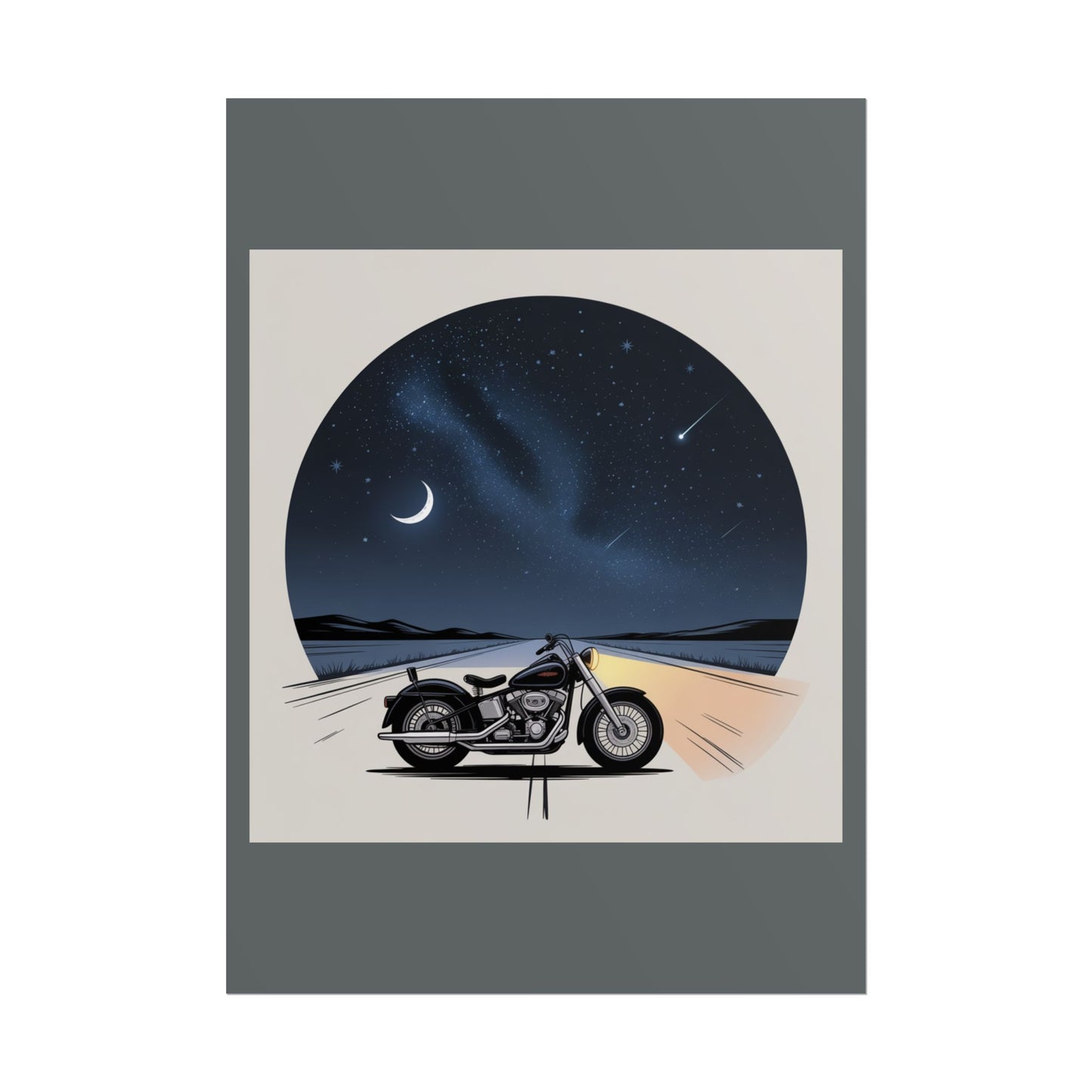 Motorcycle Night Sky Rolled Posters