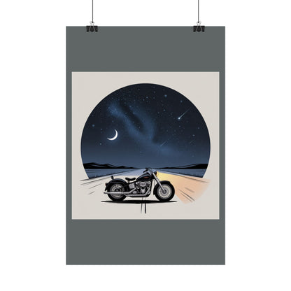 Motorcycle Night Sky Rolled Posters