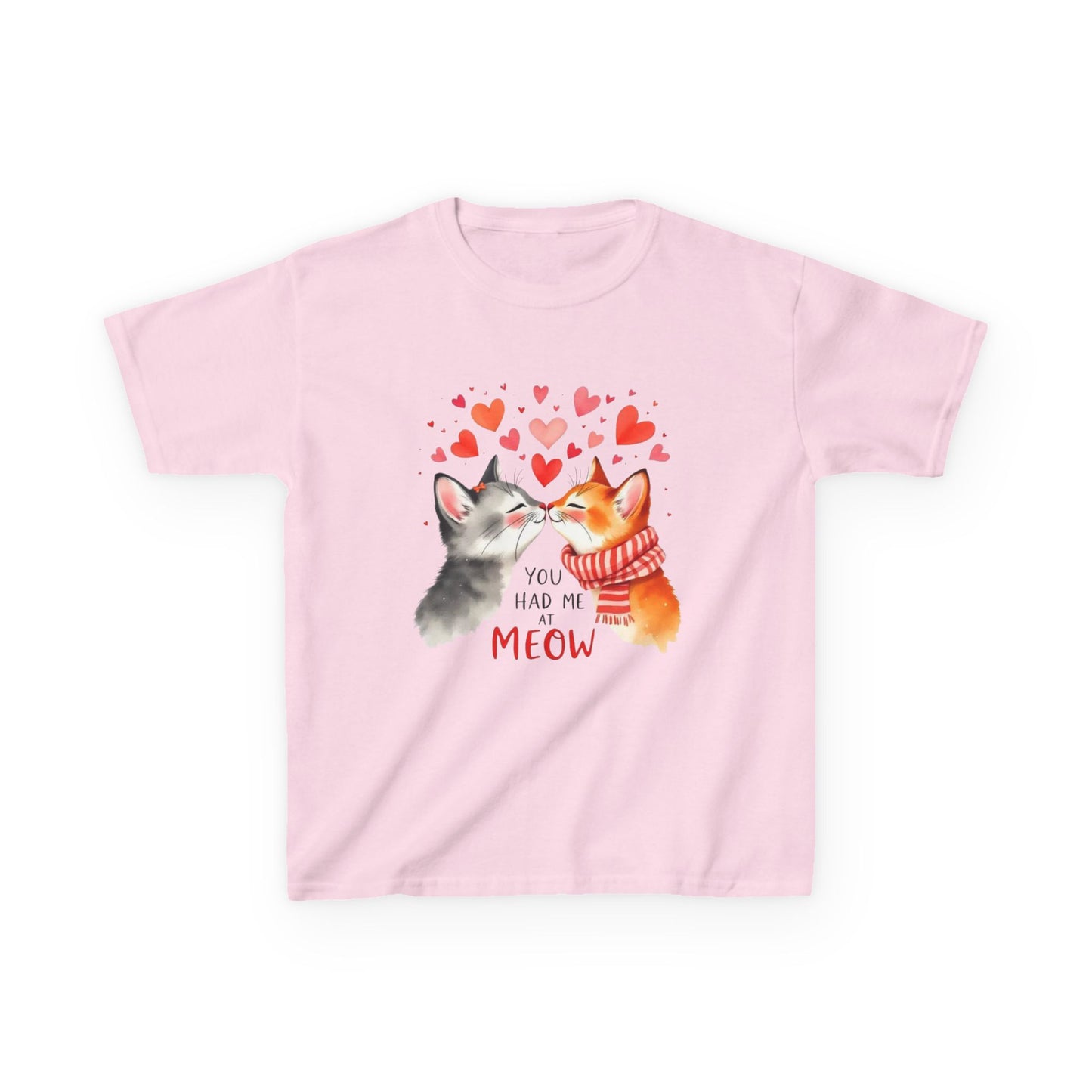 Kids Tee — Cute Cats 'You Had Me at Meow' Valentine Shirt