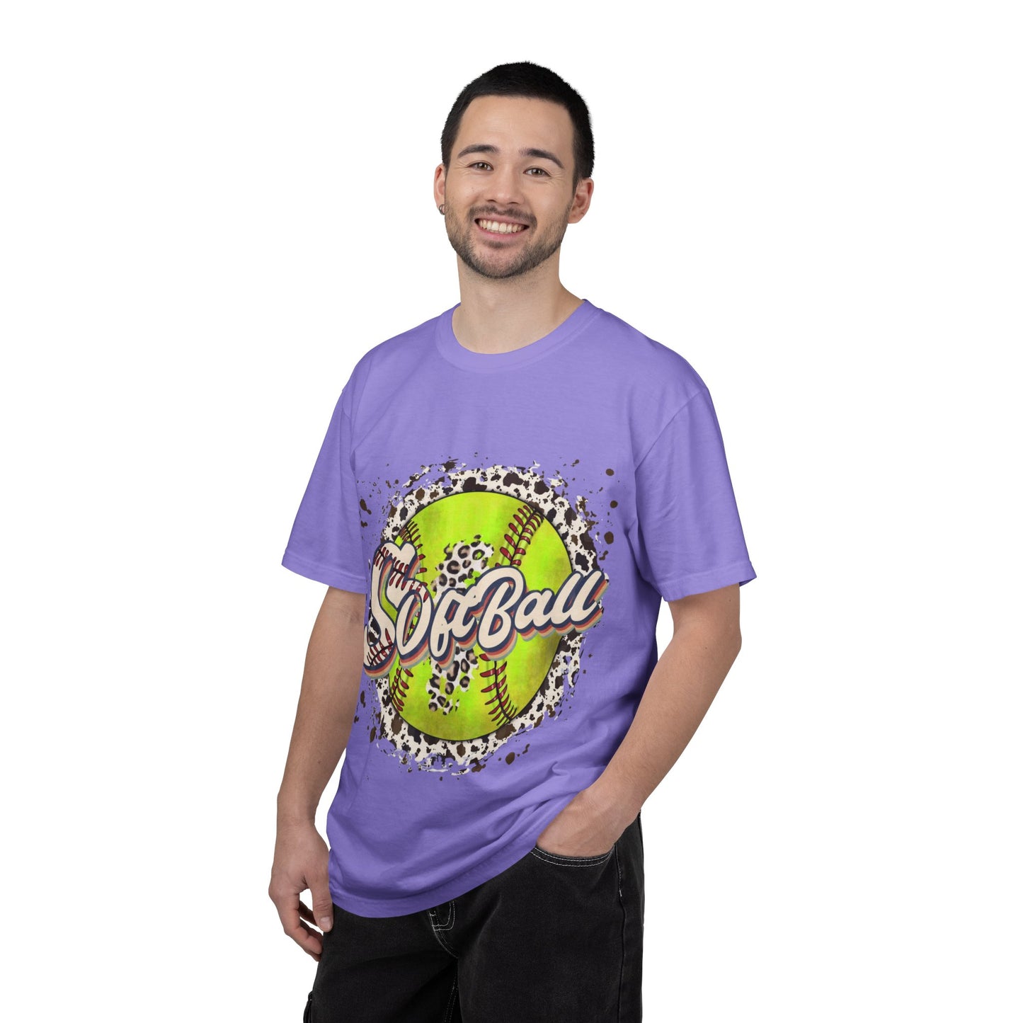 Softball Vintage Graphic T-Shirt — Neon Softball Logo Tee