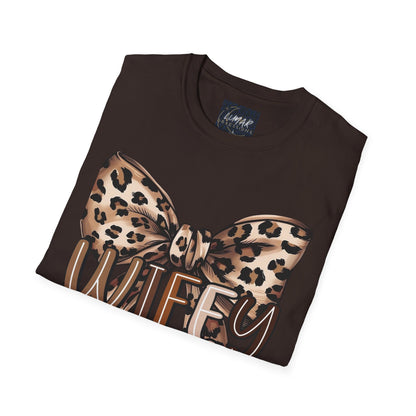 Wifey Leopard Bow T-Shirt — 'WIFEY' Leopard Print Bow Tee