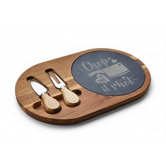 Engraved Charcuterie Board with Knives - Perfect for Parties, Weddings, Gifts, Kitchen Decor, and Entertaining