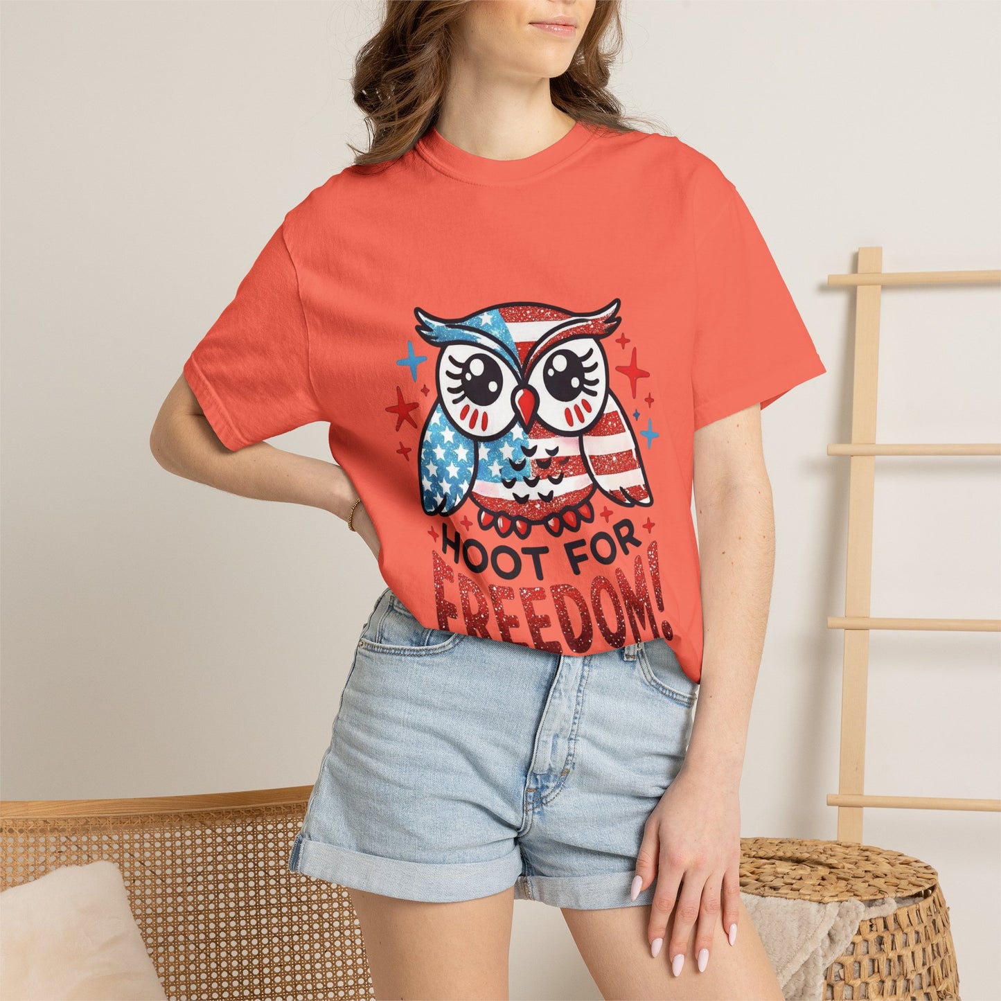 Patriotic 'Hoot for Freedom' Owl T-Shirt