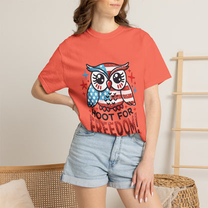 Patriotic 'Hoot for Freedom' Owl T-Shirt
