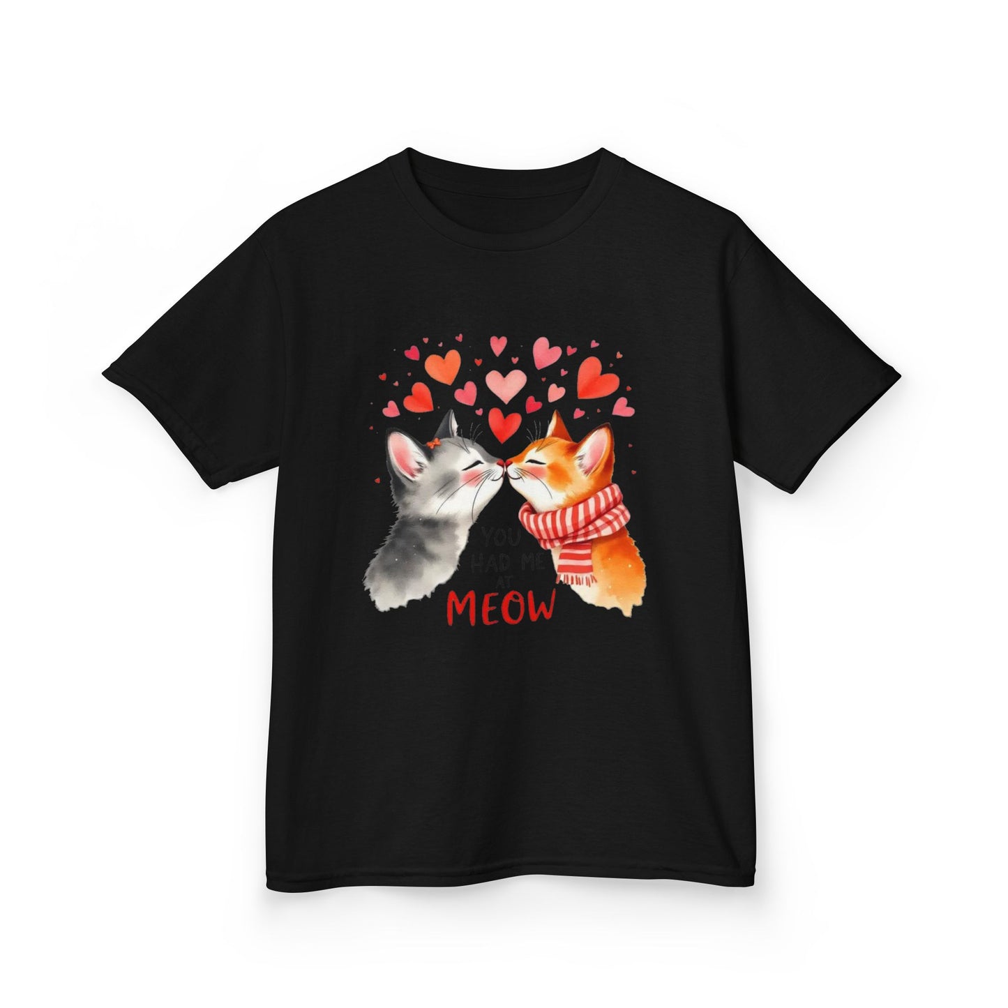 Kids Tee — Cute Cats 'You Had Me at Meow' Valentine Shirt