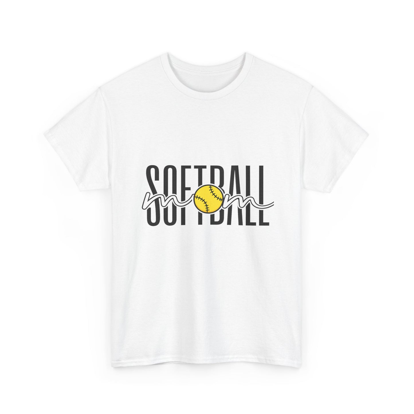 Softball Mom/Player Tee — Retro Script Softball Graphic T-Shirt