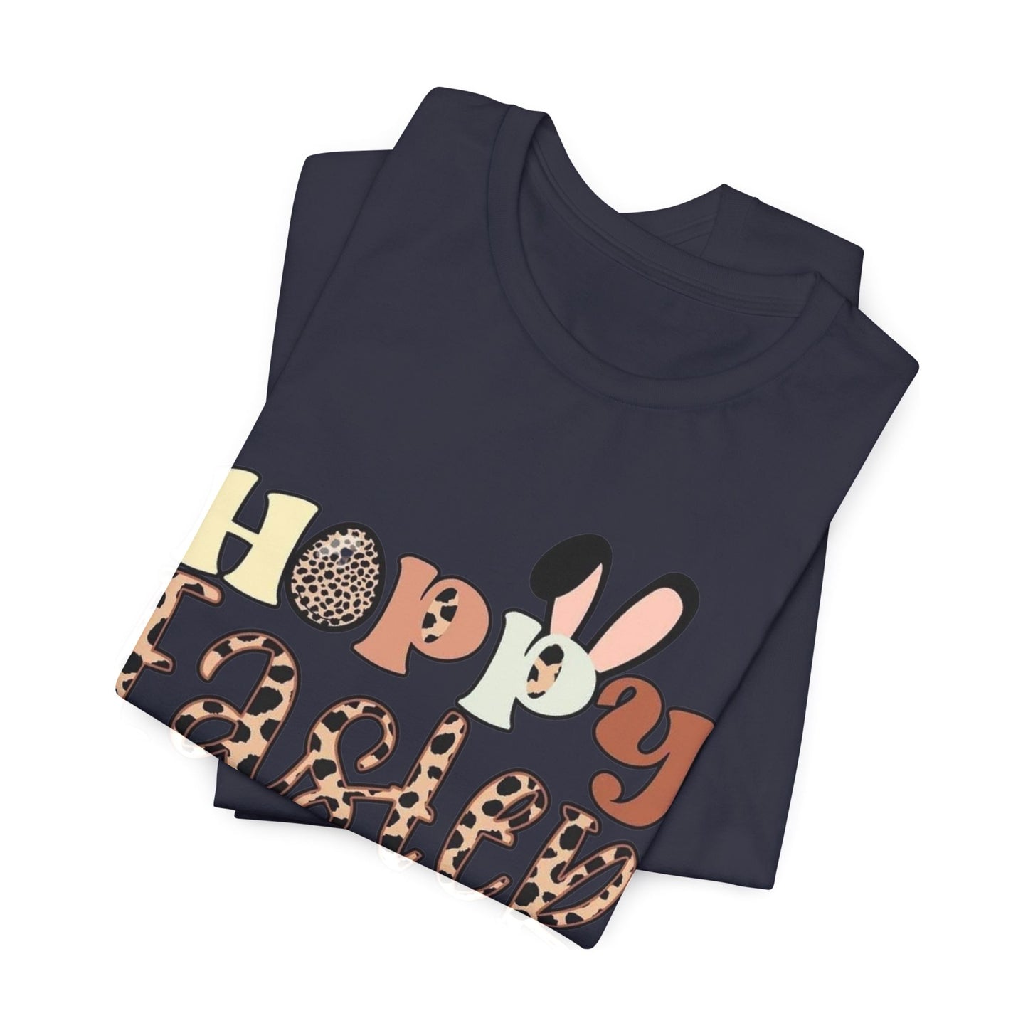 Happy Easter Leopard Print Tee — Cute Bunny Egg Holiday T-Shirt