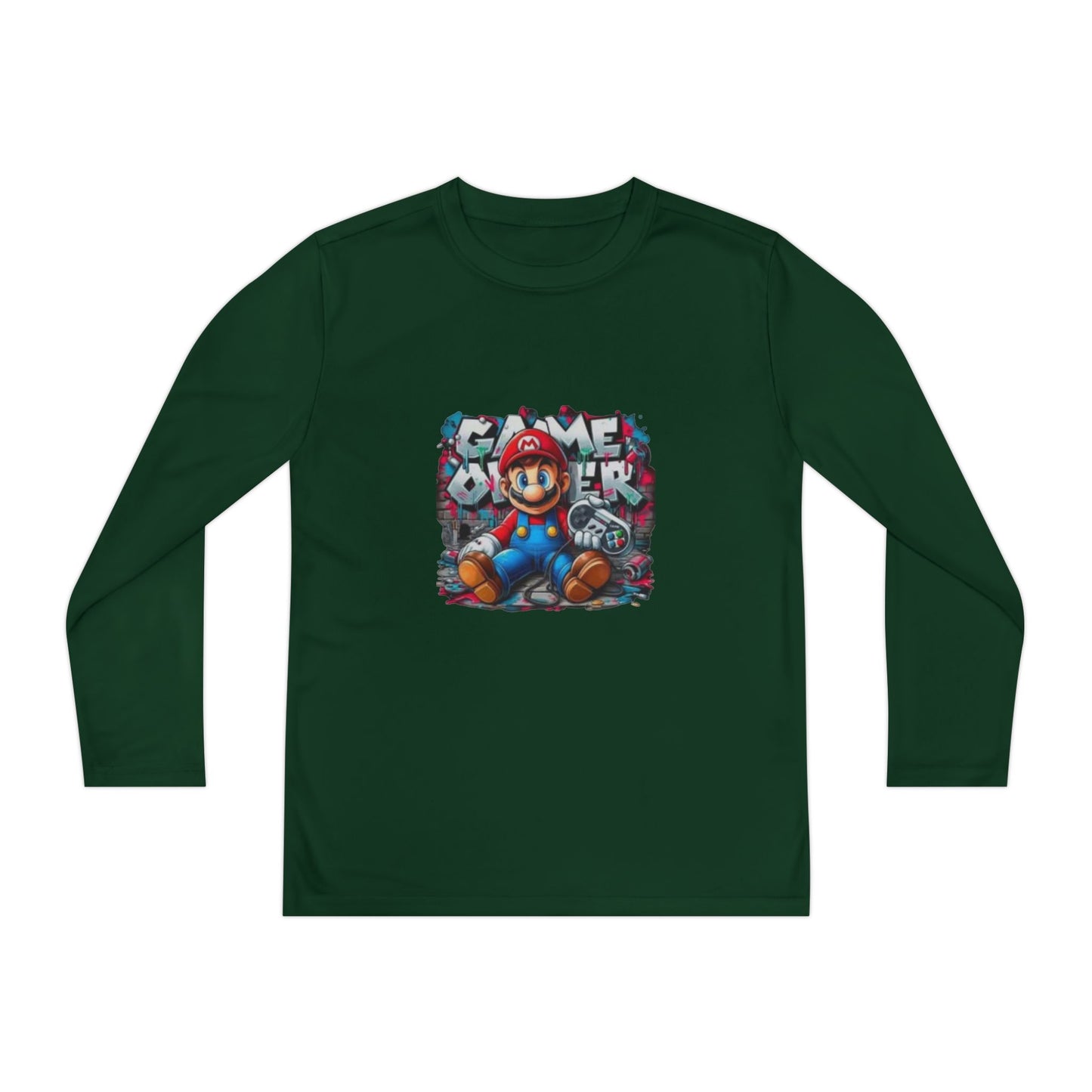 "Game Over" Graphic Youth Long Sleeve Gamer Character Tee