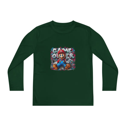 "Game Over" Graphic Youth Long Sleeve Gamer Character Tee