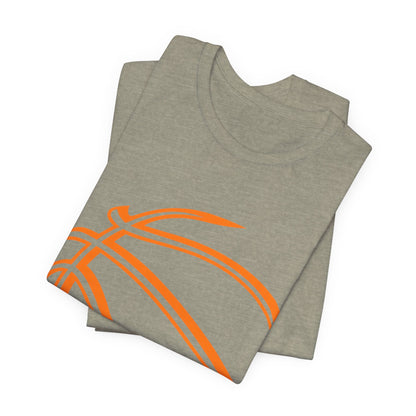 Basketball Line Art Tee — Orange Outline Basketball T-Shirt