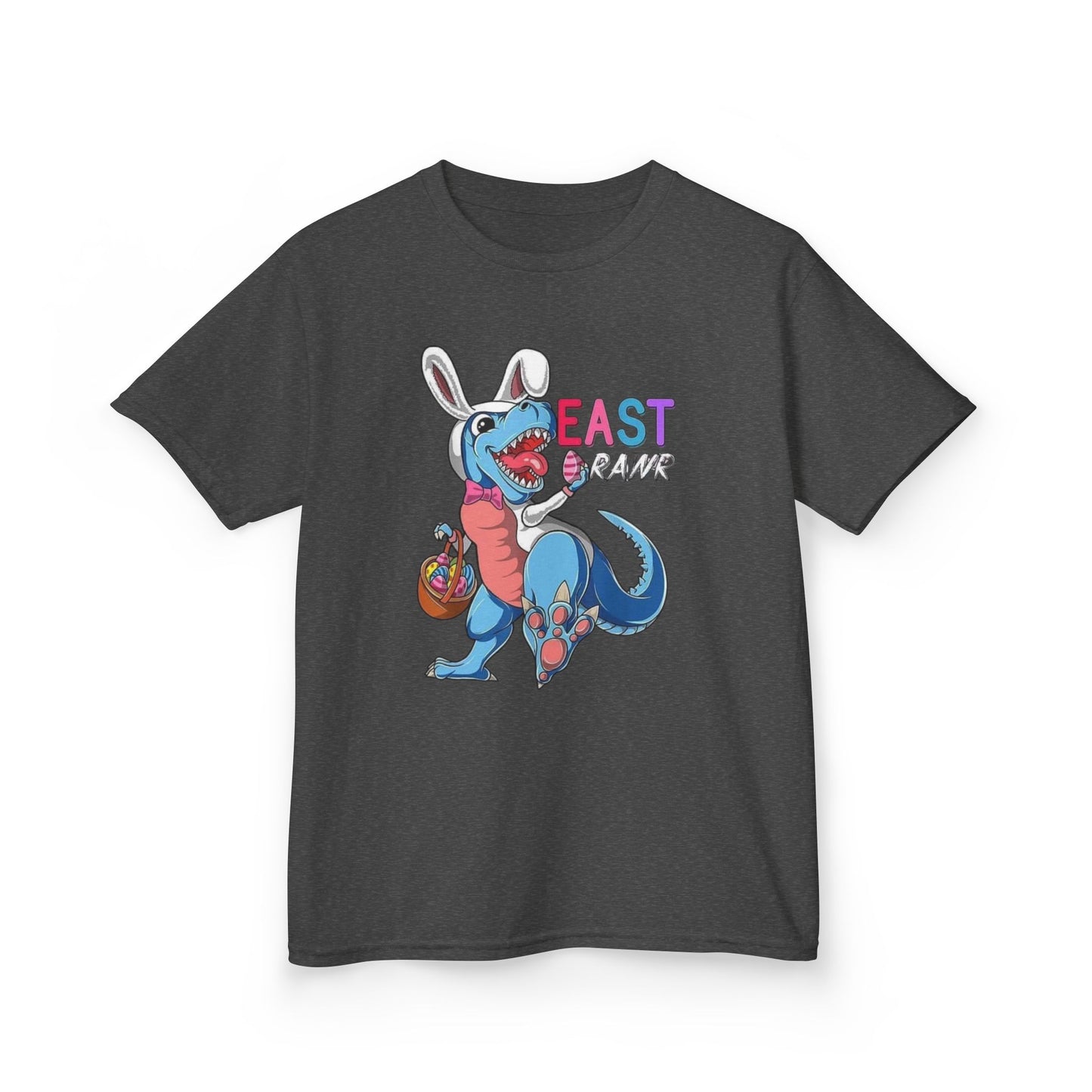 Kids 'Beast of Easter' Dino Bunny T‑Shirt — Cute Easter Dino with Basket