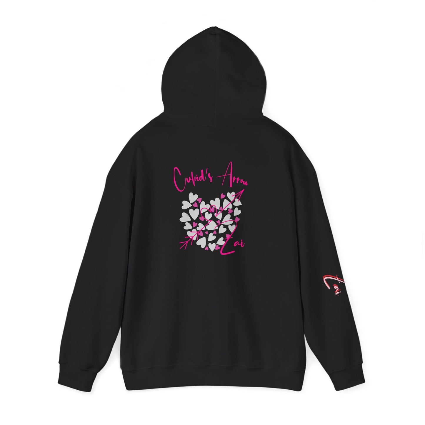 Cupid’s Arrow Lei Hoodie — Heart Arrow Script Pullover for Valentine’s Day