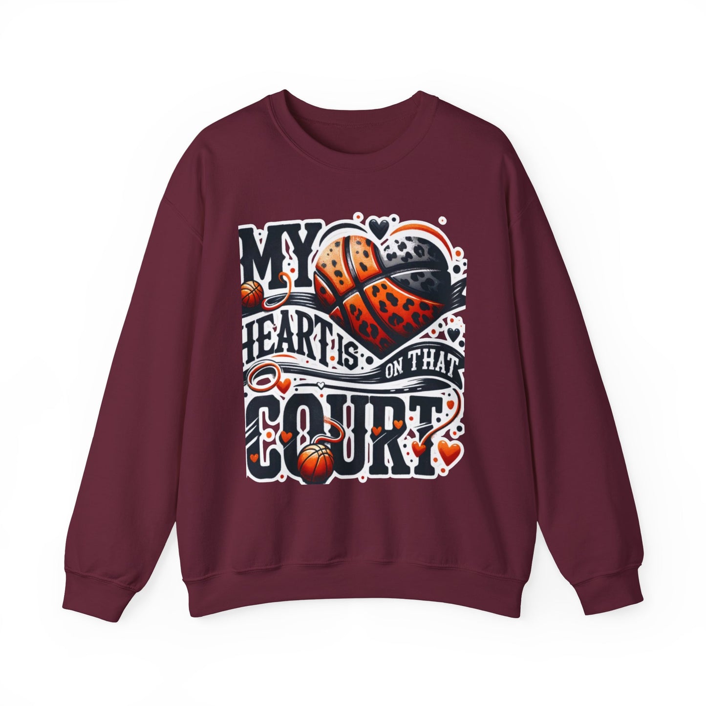 My heart is on that court - 🩷 Crewneck Sweatshirt